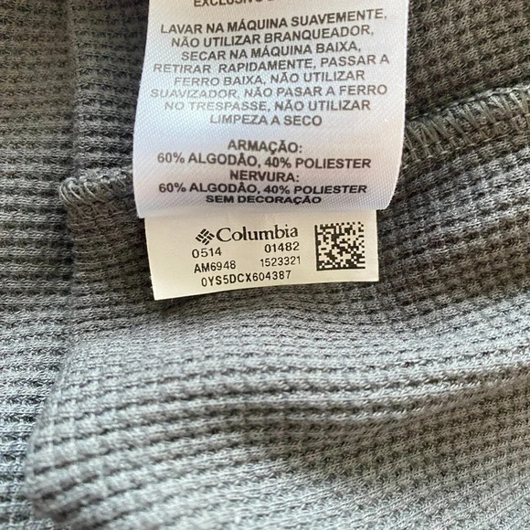 Columbia Men's Size XL Long Sleeve Omni-Wick Thermal Waffle Logo Knit Shirt Gray - Picture 14 of 14
